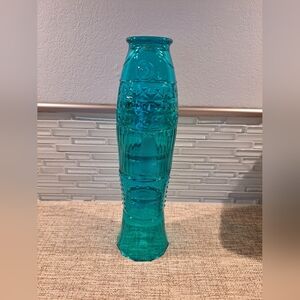 Fish Design Drinking Glasses, Stackable Turquoise. 4 Pieces